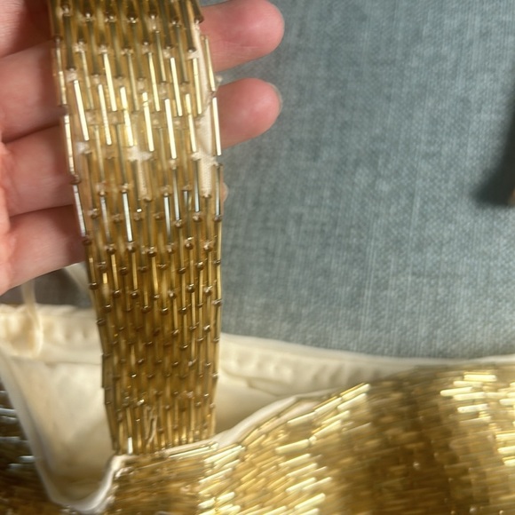 Staud Evie Beaded Gold Sequin Mini Dress Size S - Picture 8 of 17